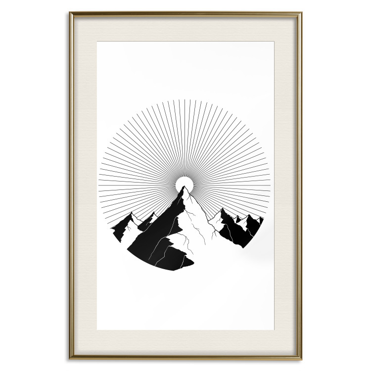 Poster Summit Zenith - abstract black mountain landscape on white background 128491 additionalImage 20