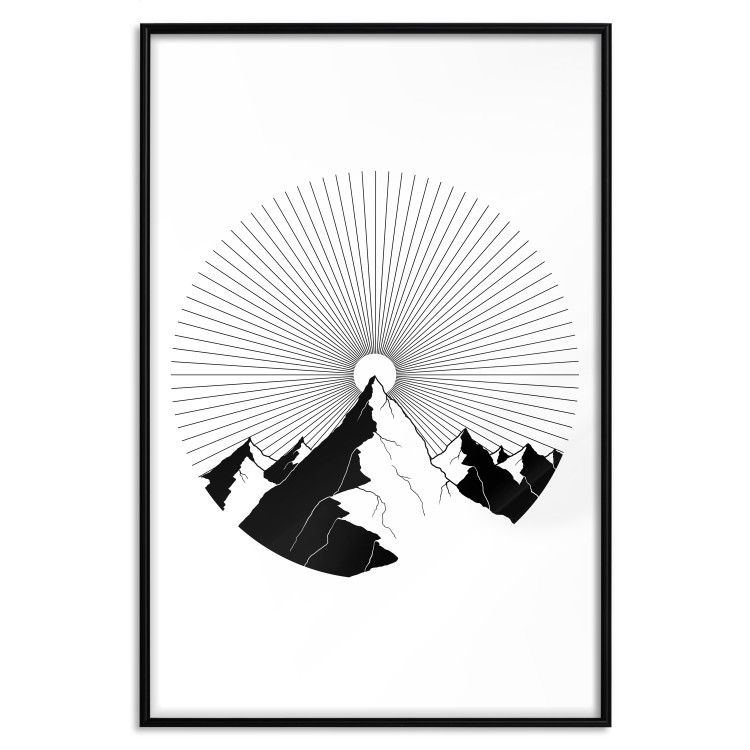 Poster Summit Zenith - abstract black mountain landscape on white background 128491 additionalImage 18