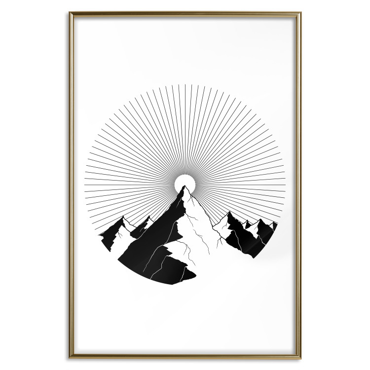 Poster Summit Zenith - abstract black mountain landscape on white background 128491 additionalImage 21
