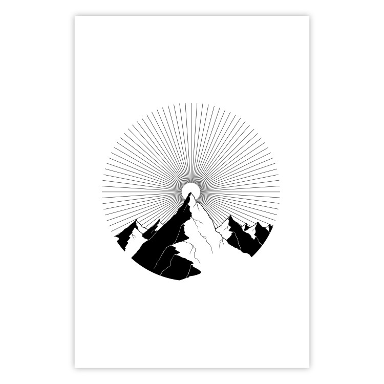 Poster Summit Zenith - abstract black mountain landscape on white background 128491 additionalImage 25
