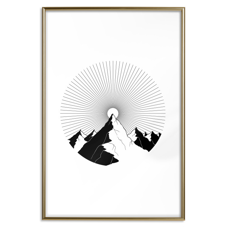 Poster Summit Zenith - abstract black mountain landscape on white background 128491 additionalImage 16