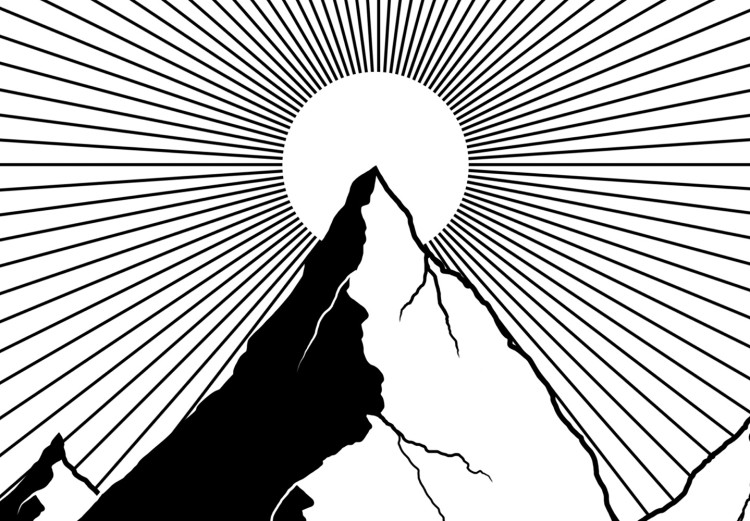 Poster Summit Zenith - abstract black mountain landscape on white background 128491 additionalImage 12