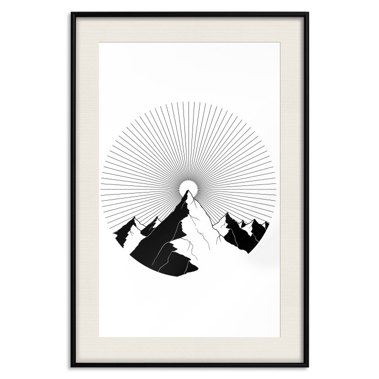 Poster Summit Zenith - abstract black mountain landscape on white background 128491 additionalImage 19