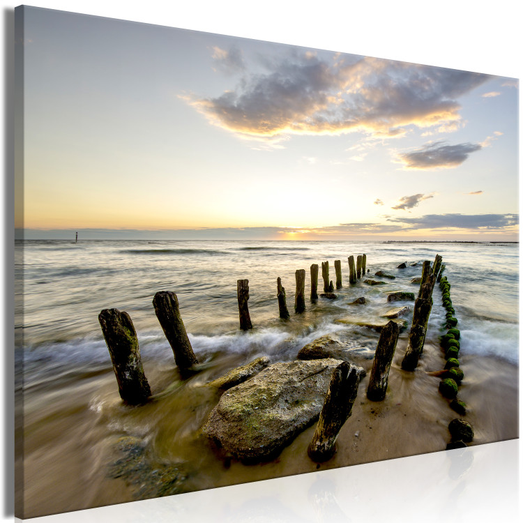 Large canvas print Wooden Breakwaters [Large Format] 128891 additionalImage 2