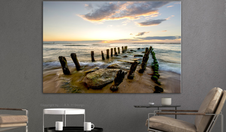 Large canvas print Wooden Breakwaters [Large Format] 128891 additionalImage 5
