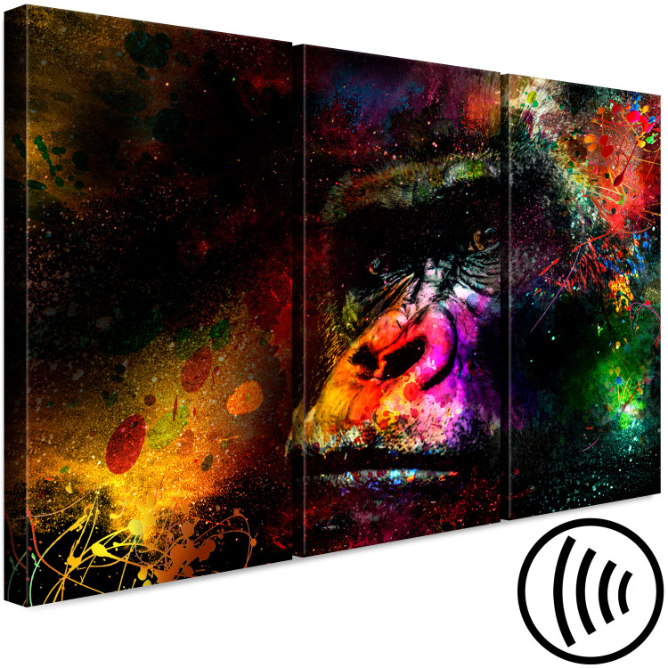 Canvas Art Print Power of Delicacy (3-part) - abstract colorful animal 128991 additionalImage 6