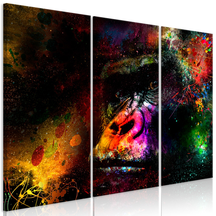 Canvas Art Print Power of Delicacy (3-part) - abstract colorful animal 128991 additionalImage 2