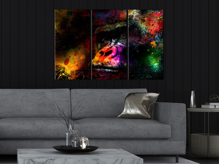 Canvas Art Print Power of Delicacy (3-part) - abstract colorful animal 128991 additionalImage 3