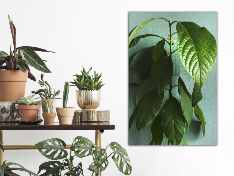 Canvas Avocado (1-piece) Vertical - landscape of green leaves of a houseplant 129891 additionalImage 3