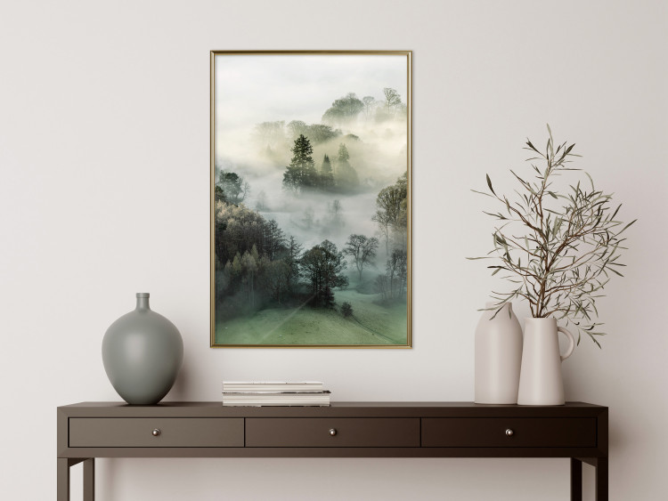 Poster Morning Chill - landscape of trees surrounded by dense fog against the sky 130291 additionalImage 9