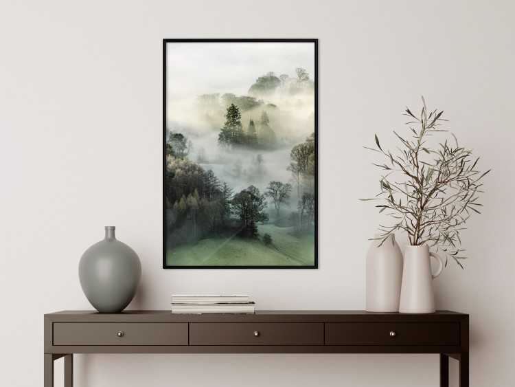 Poster Morning Chill - landscape of trees surrounded by dense fog against the sky 130291 additionalImage 10