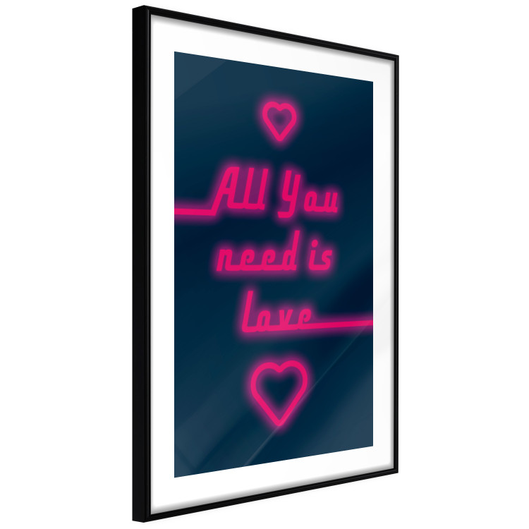 Poster All You Need Is Love - pink neon English texts and hearts 131991 additionalImage 6