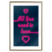 Poster All You Need Is Love - pink neon English texts and hearts 131991 additionalThumb 16