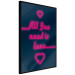 Poster All You Need Is Love - pink neon English texts and hearts 131991 additionalThumb 11