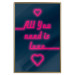 Poster All You Need Is Love - pink neon English texts and hearts 131991 additionalThumb 21