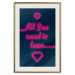 Poster All You Need Is Love - pink neon English texts and hearts 131991 additionalThumb 20