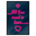Poster All You Need Is Love - pink neon English texts and hearts 131991 additionalThumb 18