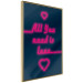 Poster All You Need Is Love - pink neon English texts and hearts 131991 additionalThumb 14
