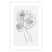 Wall Poster Fantasy Roses - fantasy line art of a woman with flowers on her head 132091 additionalThumb 18