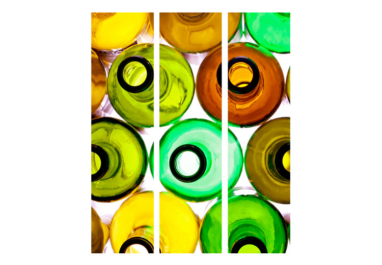 Room Divider Screen Bottles (Background) (3-piece) - arranged colorful glass bottles 132591 additionalImage 3