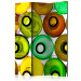 Room Divider Screen Bottles (Background) (3-piece) - arranged colorful glass bottles 132591