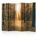 Room Separator Magical Light II (5-piece) - sepia-toned landscape of autumn trees 132891
