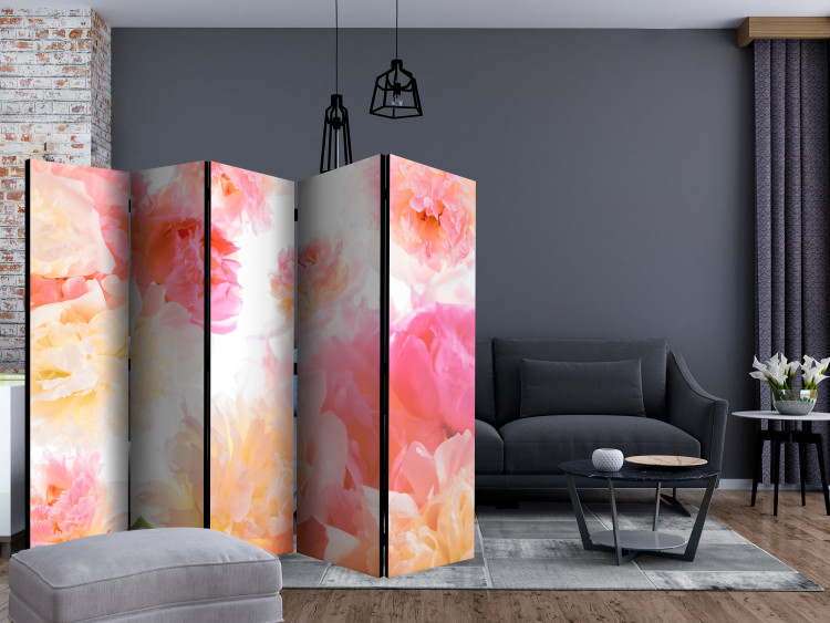 Room Divider Pastel Peonies II (5-piece) - composition with a bouquet of flowers 132991 additionalImage 4
