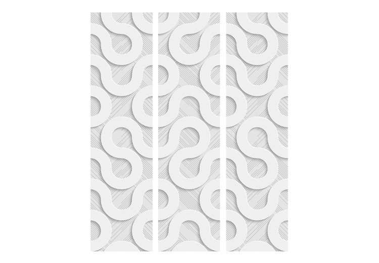 Room Separator Gray Spirals (3-piece) - simple composition in twisted pattern 133191 additionalImage 3