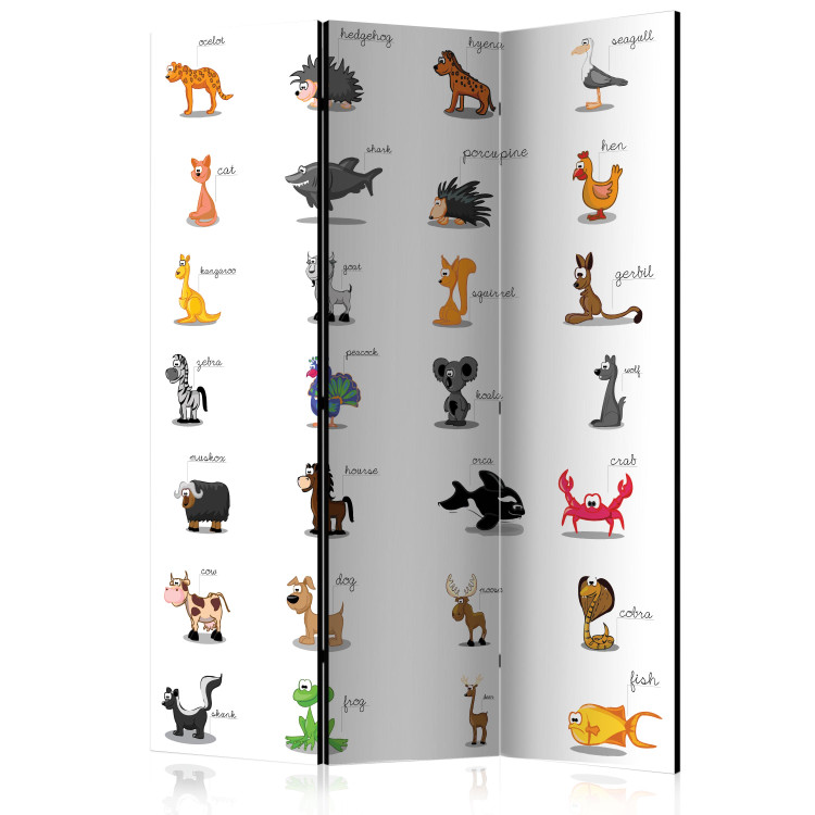 Folding Screen Learning by Playing (Animals) (3-piece) - English inscriptions 133391