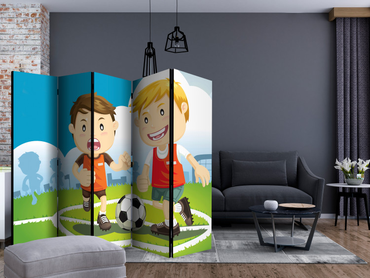 Folding Screen Soccer Field II - sports figures playing soccer on the field 133691 additionalImage 4