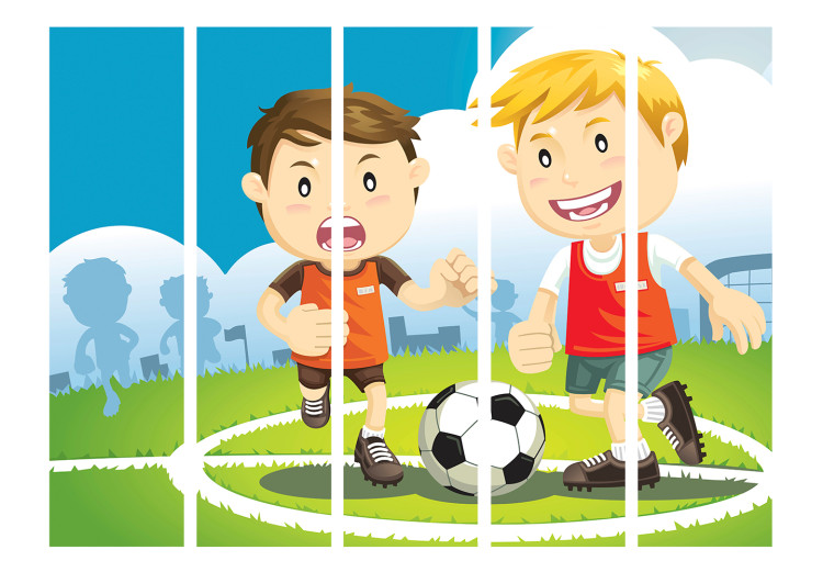 Folding Screen Soccer Field II - sports figures playing soccer on the field 133691 additionalImage 3
