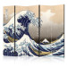 Folding Screen The Great Wave off Kanagawa II (5-piece) - sea in an oriental style 134291