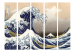Folding Screen The Great Wave off Kanagawa II (5-piece) - sea in an oriental style 134291 additionalThumb 3