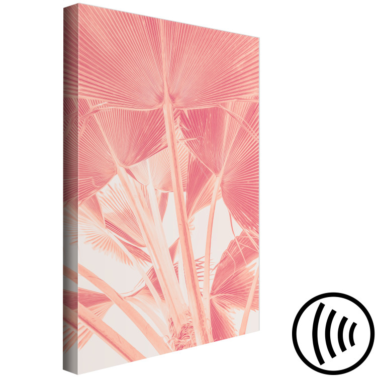 Canvas Pink palm - overexposed image of palm leaves in pink 134991 additionalImage 6