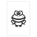 Poster Happy Frog - black cute animal on a solid white background 135191