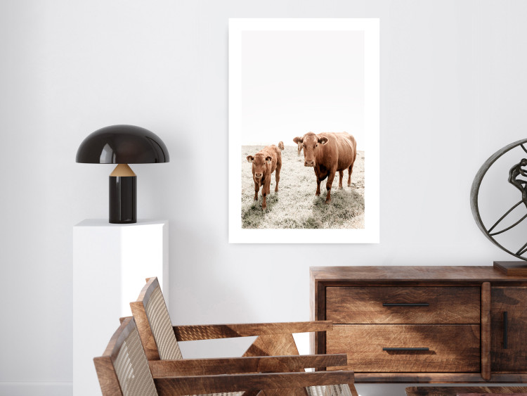 Poster Mother and Calf - domestic animals against a rural landscape 137691 additionalImage 10