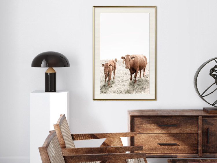 Poster Mother and Calf - domestic animals against a rural landscape 137691 additionalImage 11