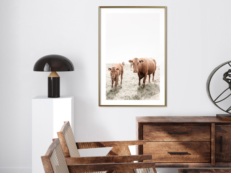 Poster Mother and Calf - domestic animals against a rural landscape 137691 additionalImage 8