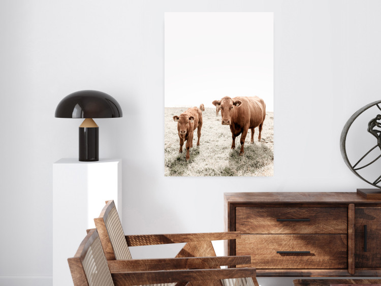 Poster Mother and Calf - domestic animals against a rural landscape 137691 additionalImage 18