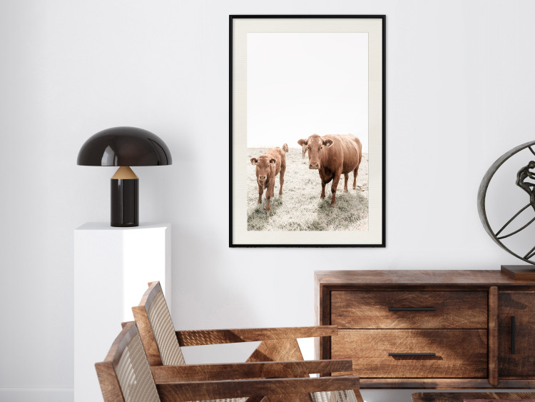 Poster Mother and Calf - domestic animals against a rural landscape 137691 additionalImage 12