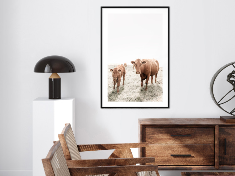 Poster Mother and Calf - domestic animals against a rural landscape 137691 additionalImage 14