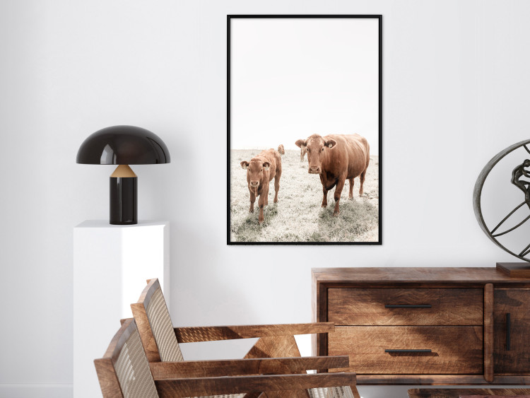 Poster Mother and Calf - domestic animals against a rural landscape 137691 additionalImage 16