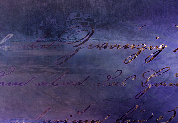 Canvas Print Good Spirit (1-piece) wide - deer and inscriptions on violet background 138591 additionalImage 5