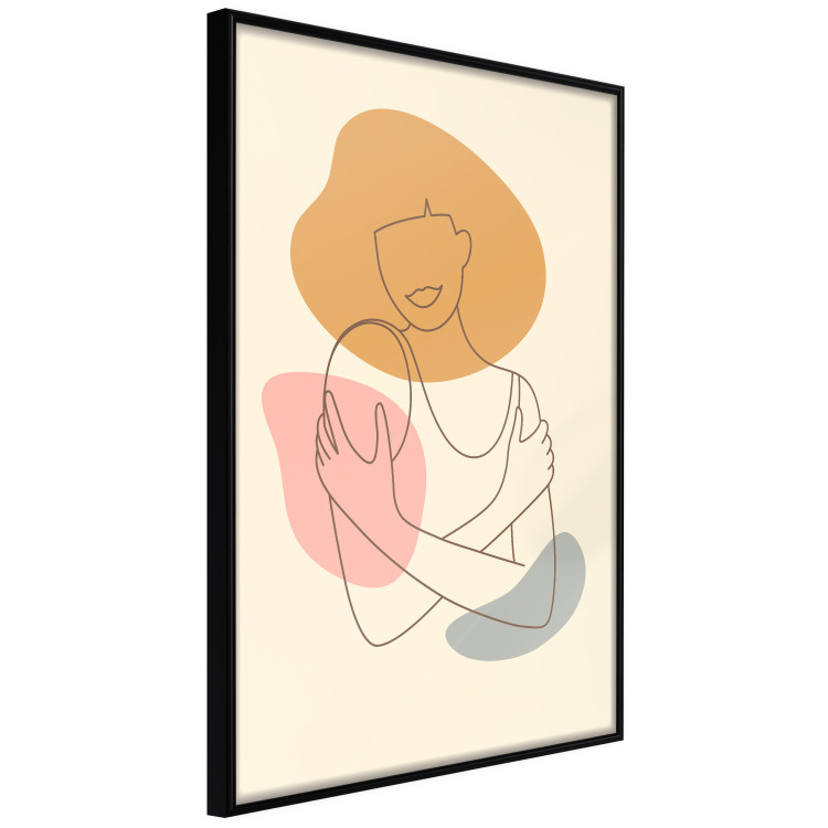 Poster Embrace Yourself - line art of a woman on a colorful abstract background 138891 additionalImage 19