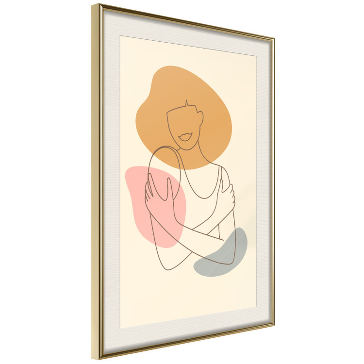 Poster Embrace Yourself - line art of a woman on a colorful abstract background 138891 additionalImage 22