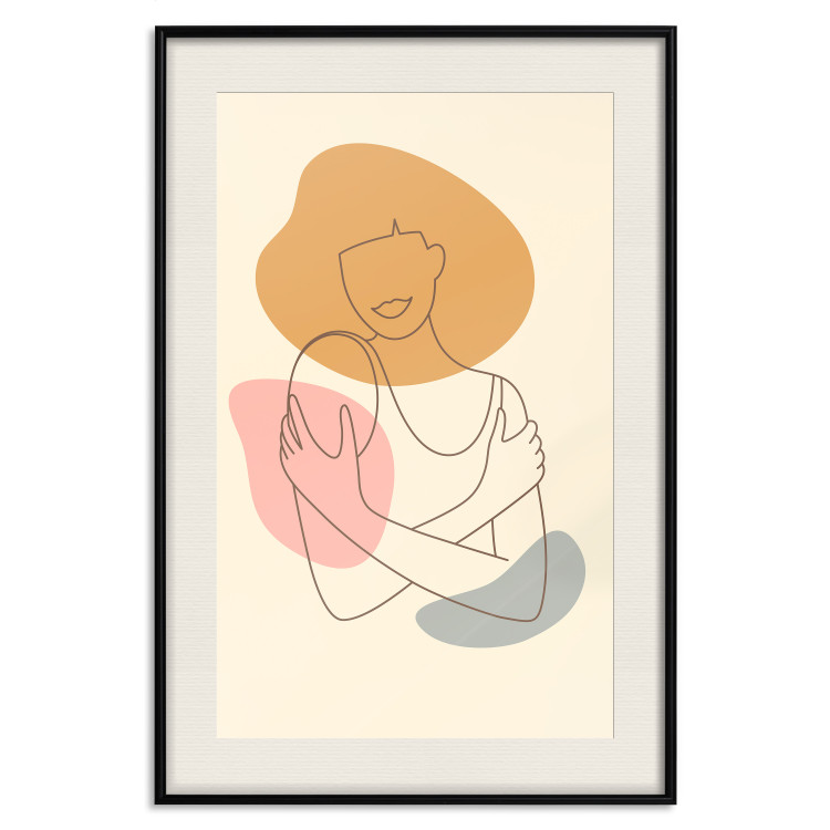 Poster Embrace Yourself - line art of a woman on a colorful abstract background 138891 additionalImage 7
