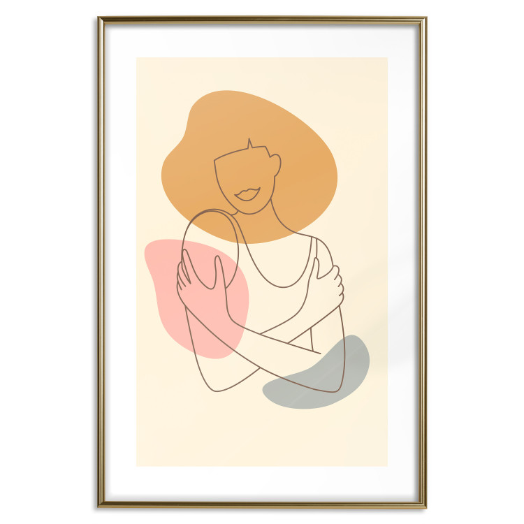 Poster Embrace Yourself - line art of a woman on a colorful abstract background 138891 additionalImage 7
