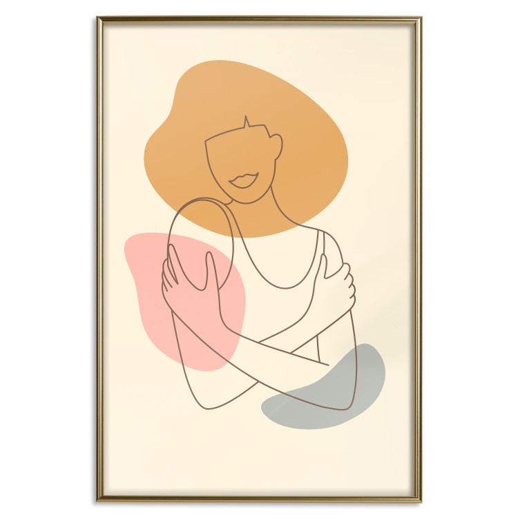 Poster Embrace Yourself - line art of a woman on a colorful abstract background 138891 additionalImage 10