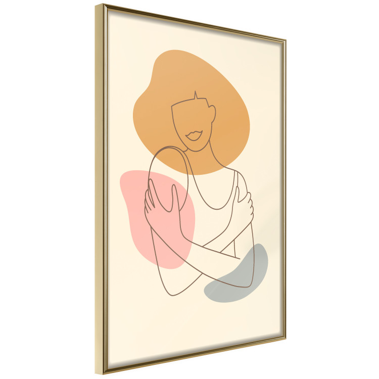 Poster Embrace Yourself - line art of a woman on a colorful abstract background 138891 additionalImage 27