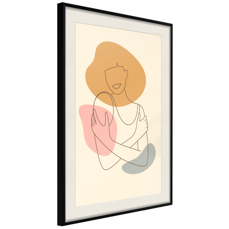 Poster Embrace Yourself - line art of a woman on a colorful abstract background 138891 additionalImage 25